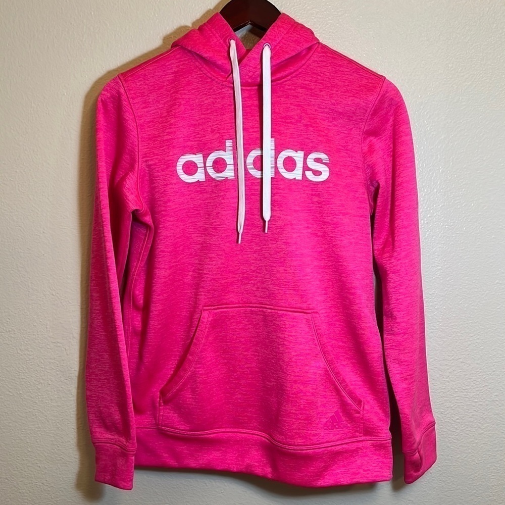 ADIDAS Pink Pullover Athletic Hoodie Sweatshirt